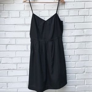 J.Crew Black Spaghetti Strap A-line Midi Dress